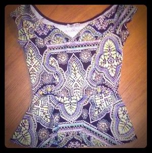 Printed peplum top
